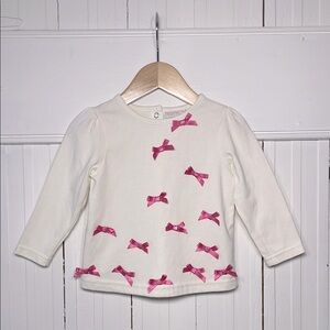 MAGGIE & ZOE EUC Adorable Girls Bow Long Sleeve Shirt
